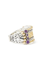 Hope Ring, 18k Yellow Gold, Sterling Silver & Amethyst